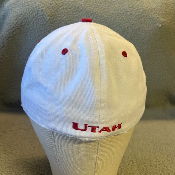 Utah Utes Hat Cap Fitted Adult 7 1/2 Wool Bend White Twins Enterprise NCAA - Picture 5 of 9